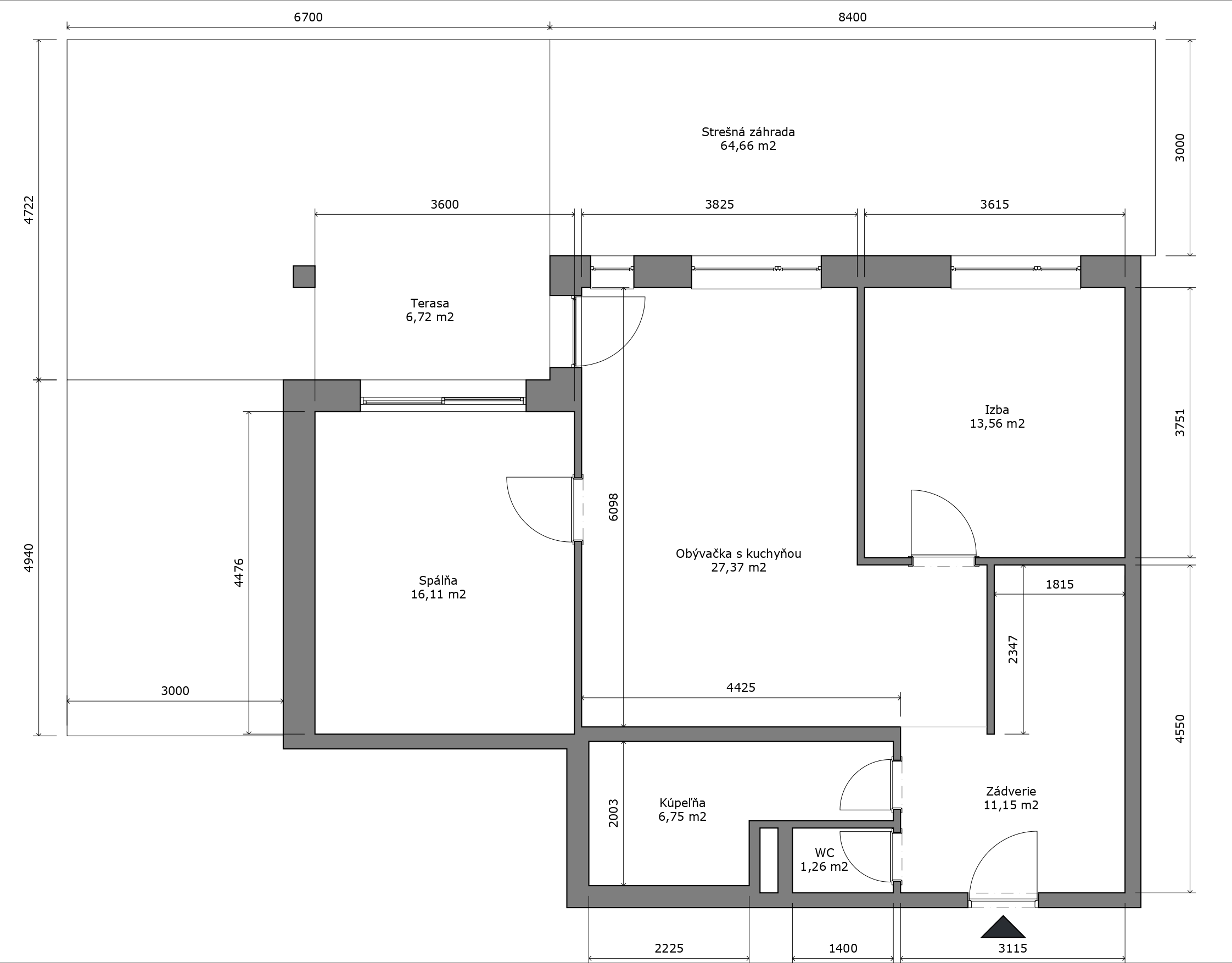 Pôdorys — Byt D1.5