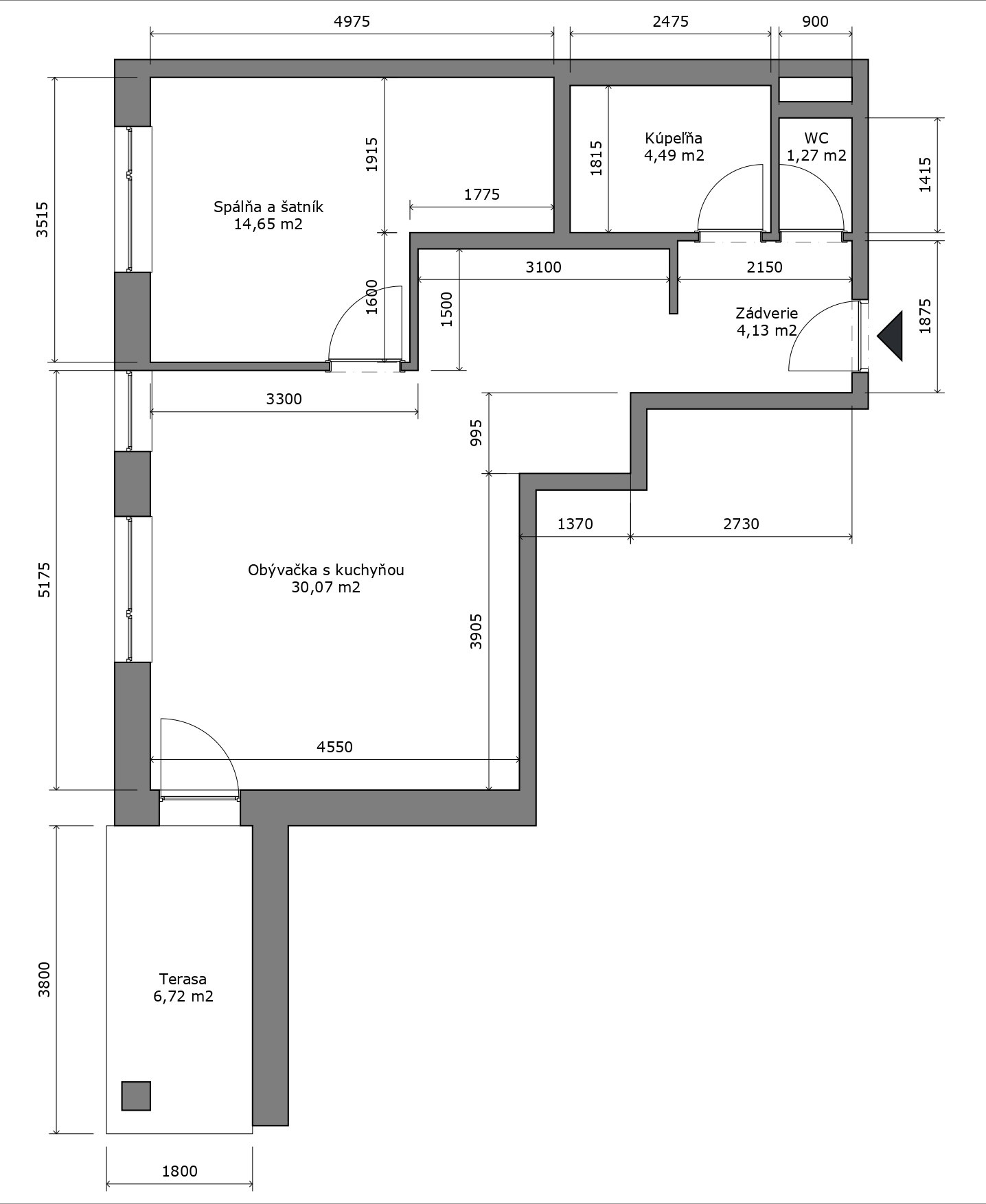 Pôdorys — Byt D5.4
